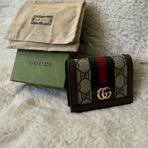 Gucci Brown and Green Key & Card Holder